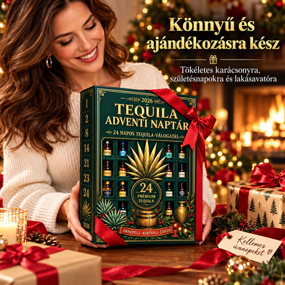 BILLHOL® 🎄Prémium tequila adventi kalendárium – 24 nap, 24 miniüveg, 24 különleges karácsonyi meglepetés! 🥃✨