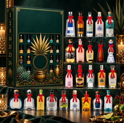 BILLHOL® 🎄Prémium tequila adventi kalendárium – 24 nap, 24 miniüveg, 24 különleges karácsonyi meglepetés! 🥃✨